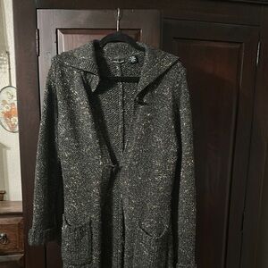 Anthropologie Black tweed Knit Coat
